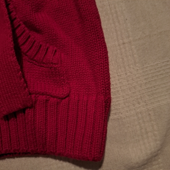 Gymboree girls size 5/6 Outlet long zip up red sweater vest with hood attached - Picture 5 of 5